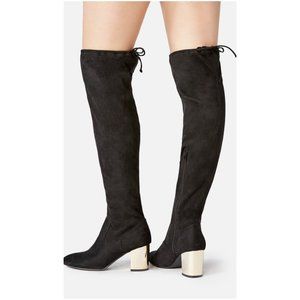 Over Knee Gold Heel Boots